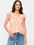Blush & Flutter — Old Navy Lace Ruffle Wrap Top