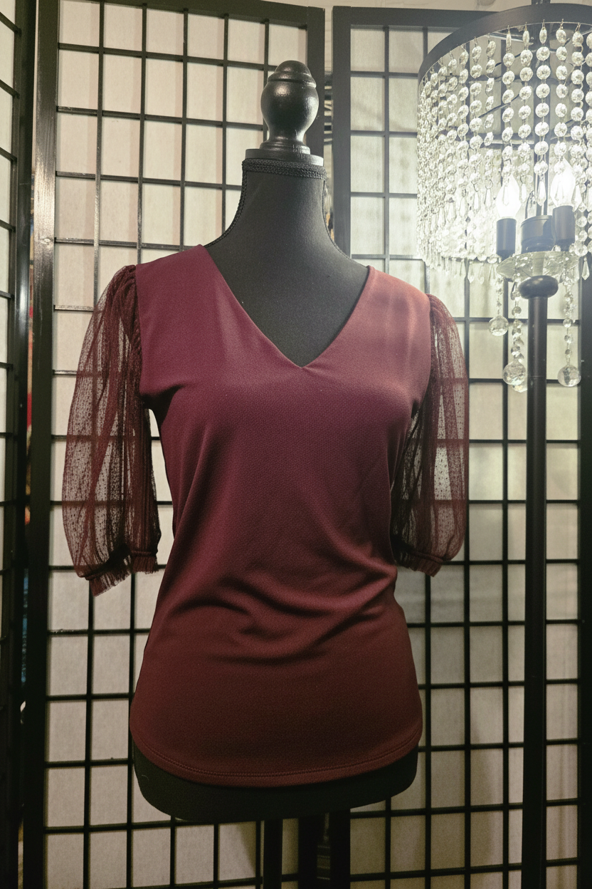 Delicately Enchanted Lace Sleeve Top