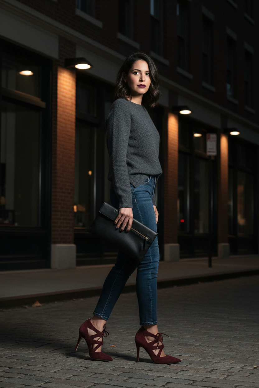 Denim and Cashmere Street Style