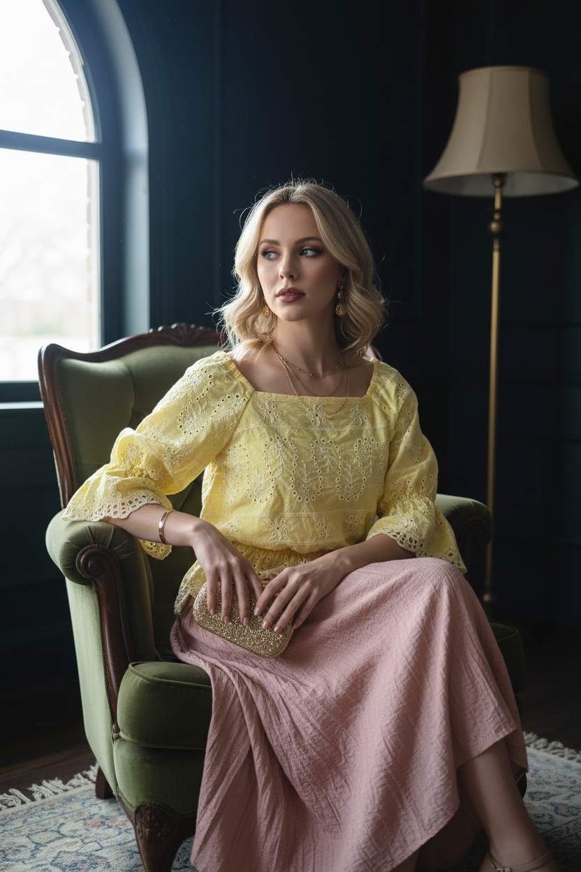 Evening styling with midi skirt