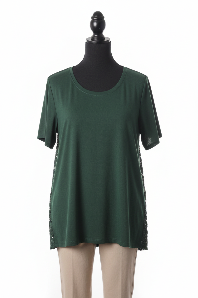 Forest Lace Detail Top - Clean Background