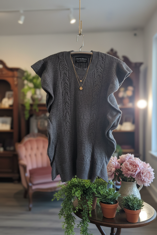 Frank Lyman Cable-Knit Sweater Vest - Boutique Styled