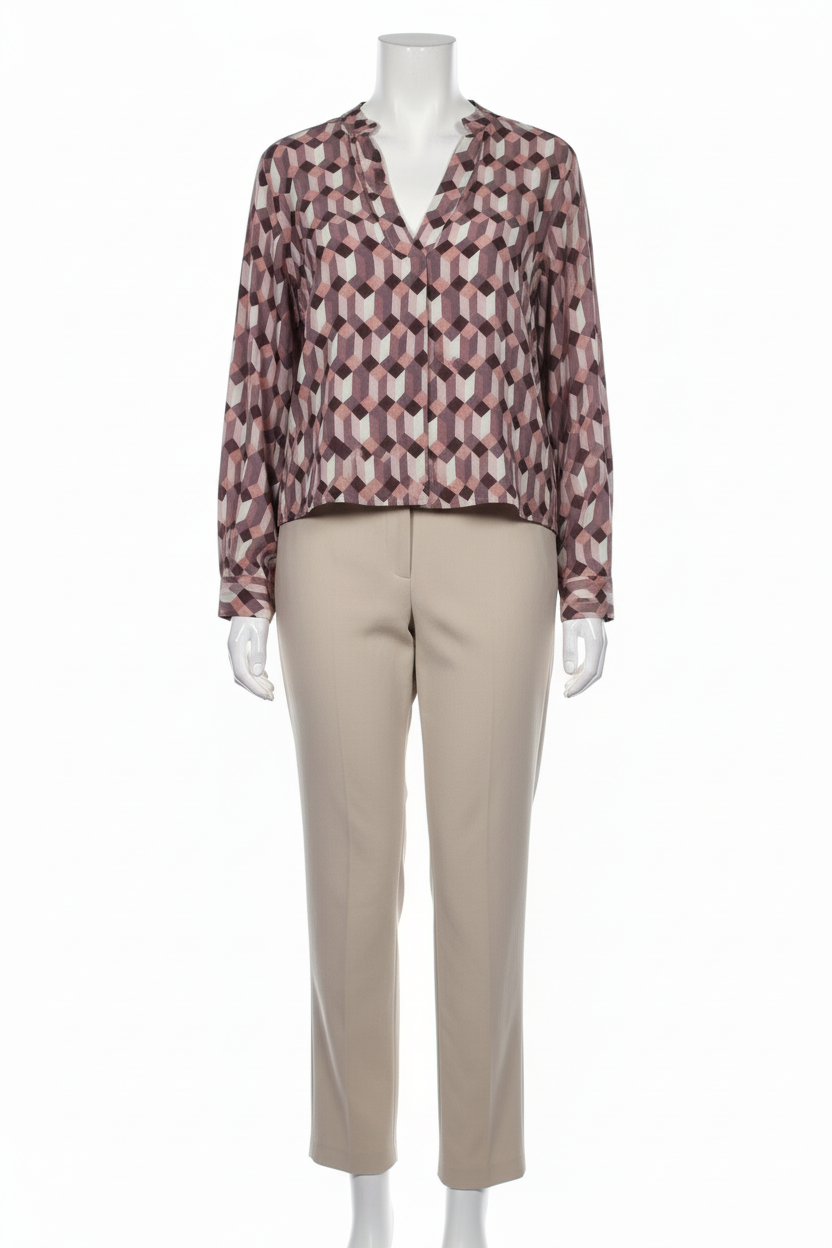 Geometric Reverie Blouse - Plus Size Mannequin