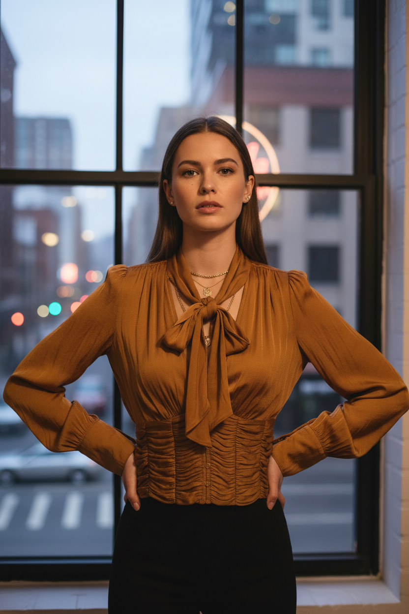Golden Hour Reverie Blouse - Urban Chic Setting
