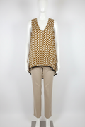 Golden Mosaic Sleeveless Top - Clean Background