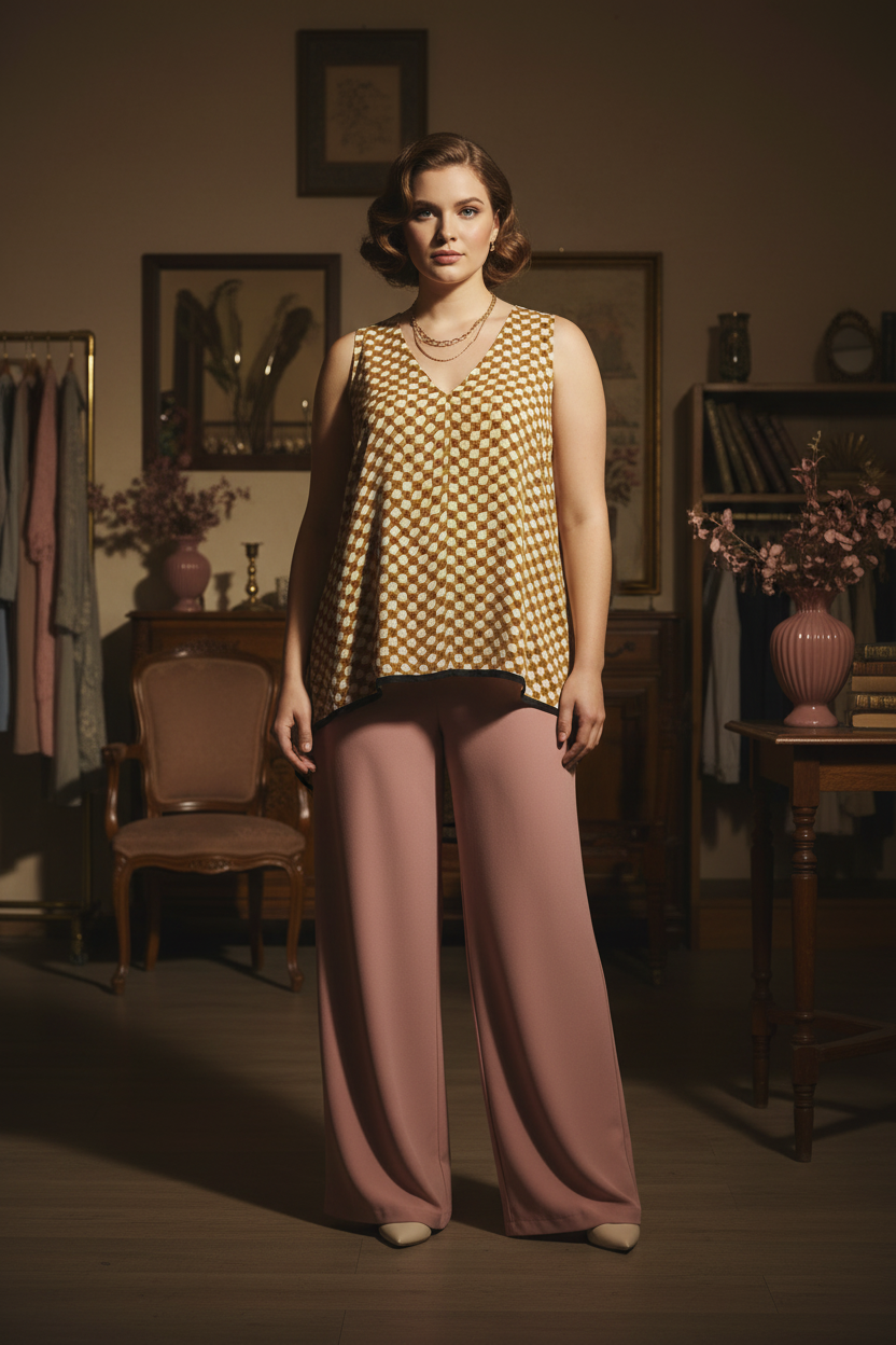 Golden Mosaic Sleeveless Top - Editorial