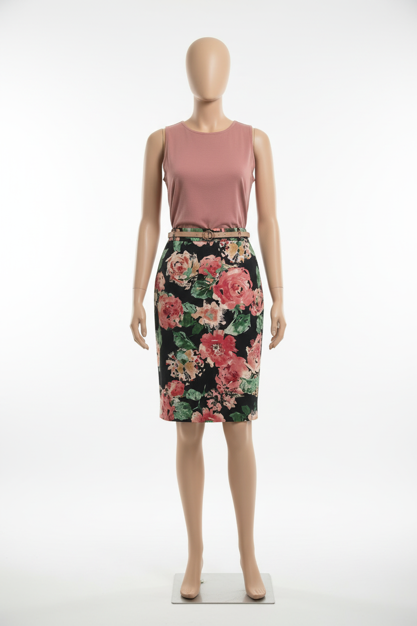 Midnight Garden Pencil Skirt