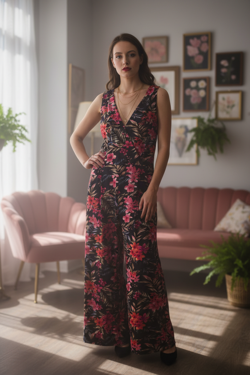 Midnight Tropics Maxi Dress - Styled Model Full Length