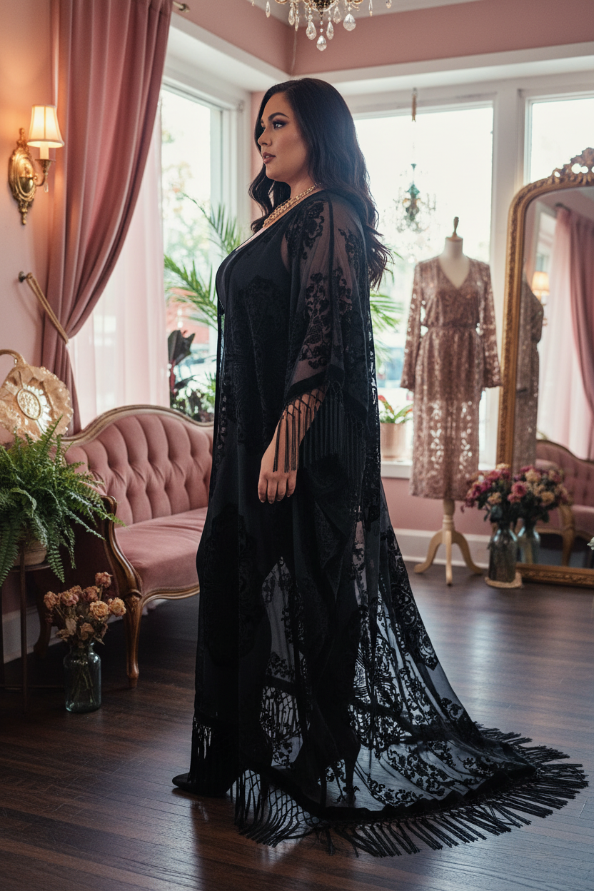 Midnight Reverie Velvet Kimono