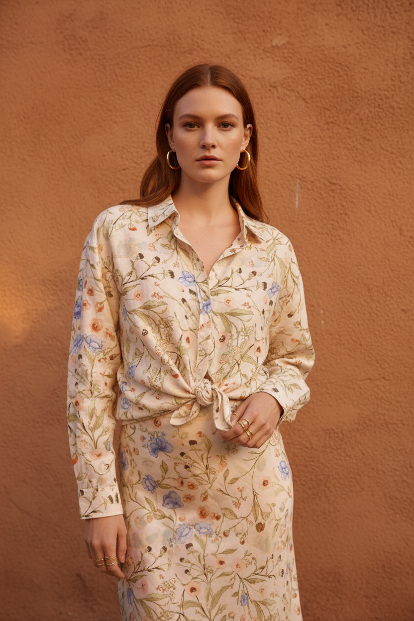 The Wildflower Hour — H&M Botanical Linen Blend Shirt