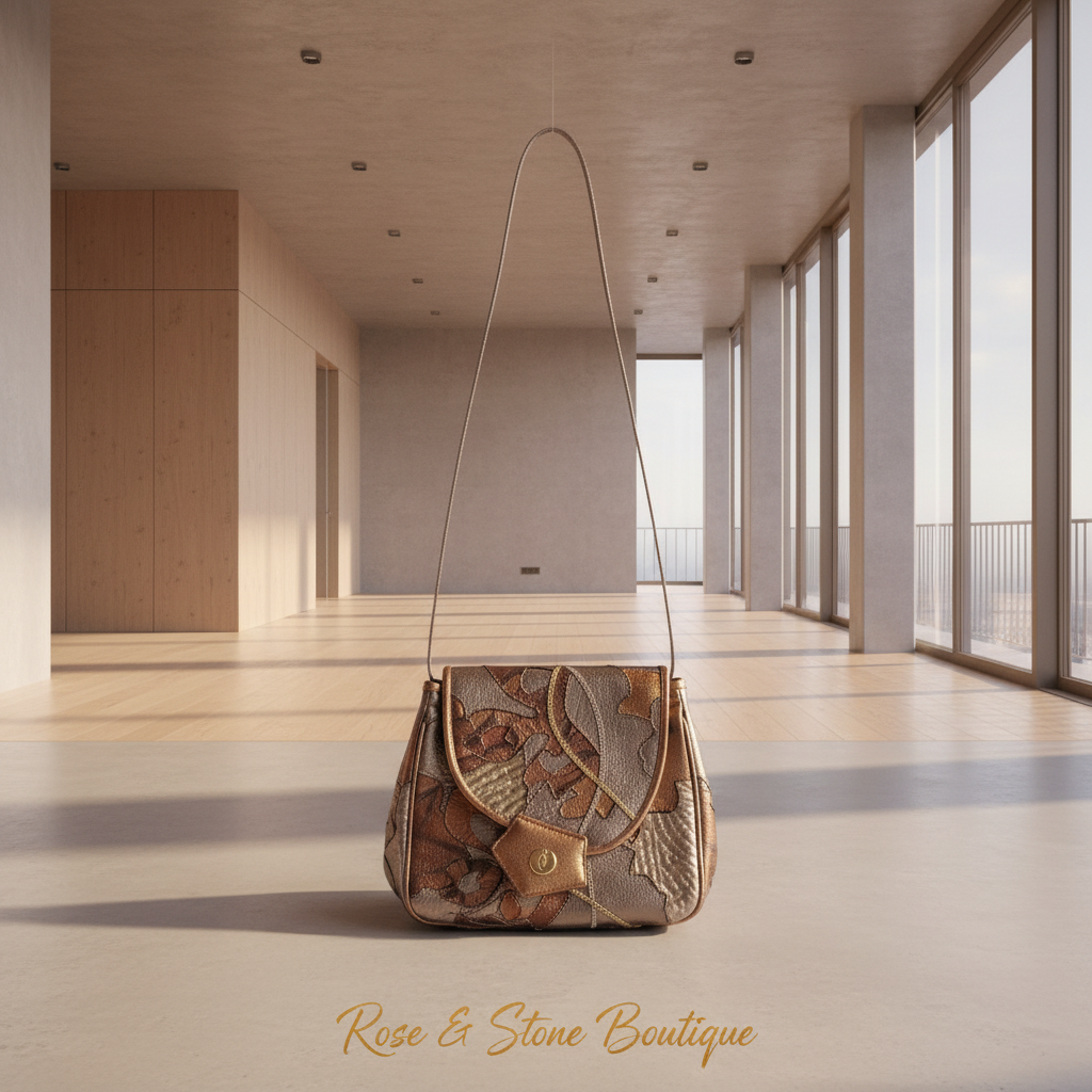 The Bronzed Relic — Patchwork Metallic Leather Crossbody