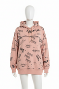 Puma blush pink all-over print hoodie on mannequin white background