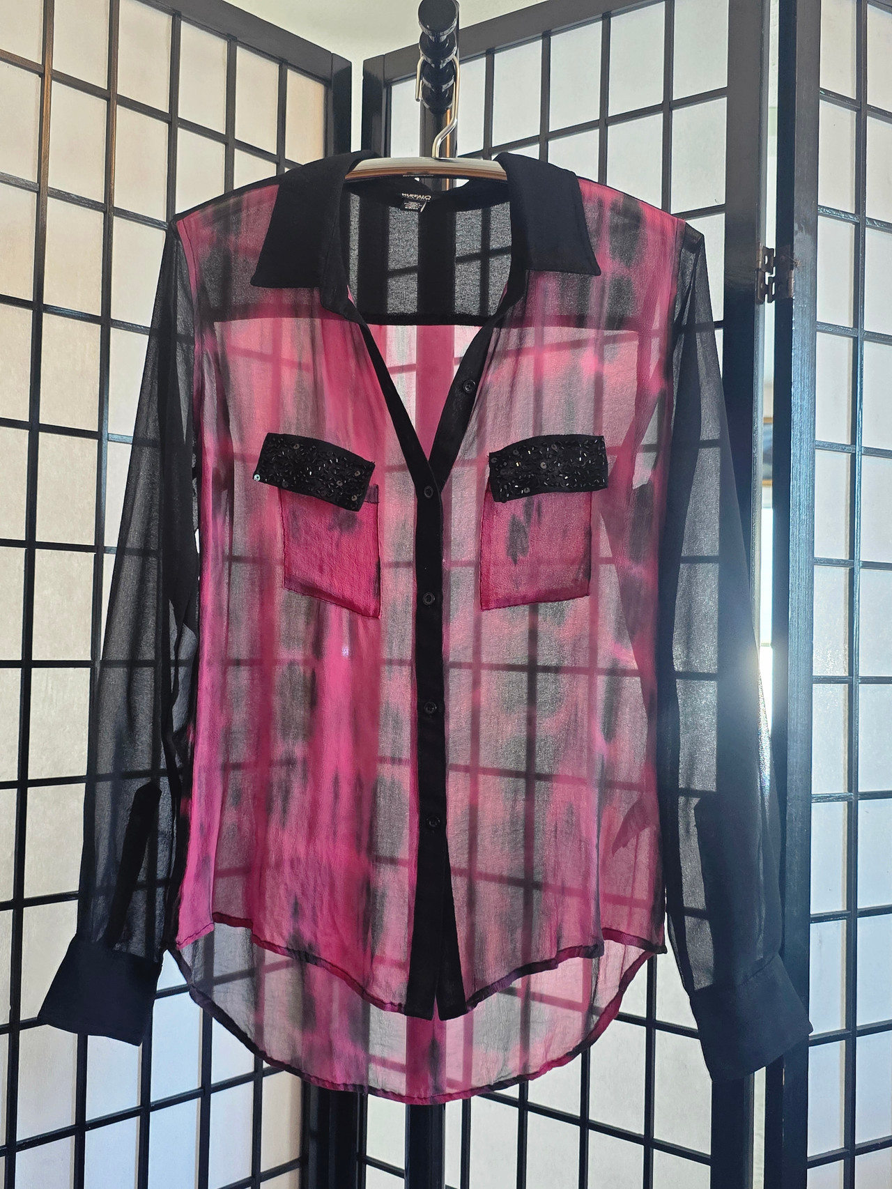 Noir Rose Sheer Blouse