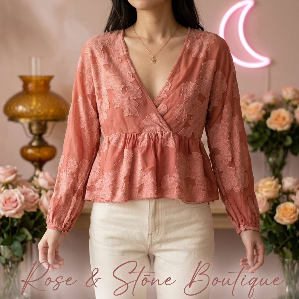 Petals Afterglow | Wilfred Coral Floral Peplum Blouse