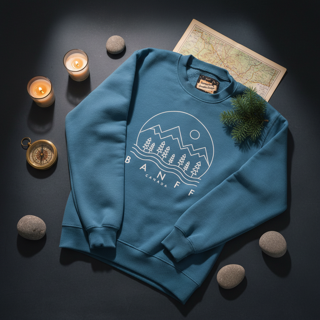 The Banff Crewneck — Canadian Vintage Mountain Sweatshirt