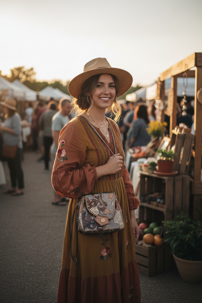 The Bronzed Relic — Patchwork Metallic Leather Crossbody