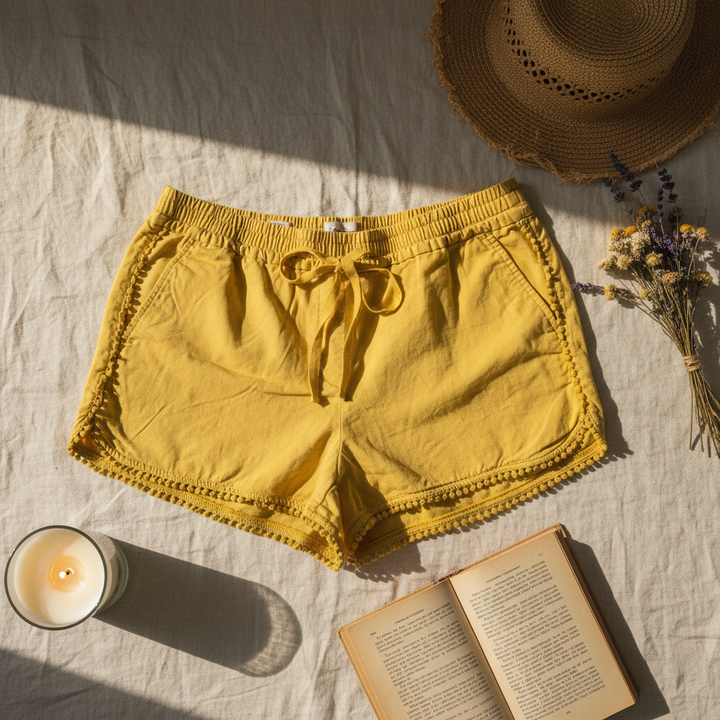 Moody hero flat lay - LOFT Outlet Golden Hour Running Shorts