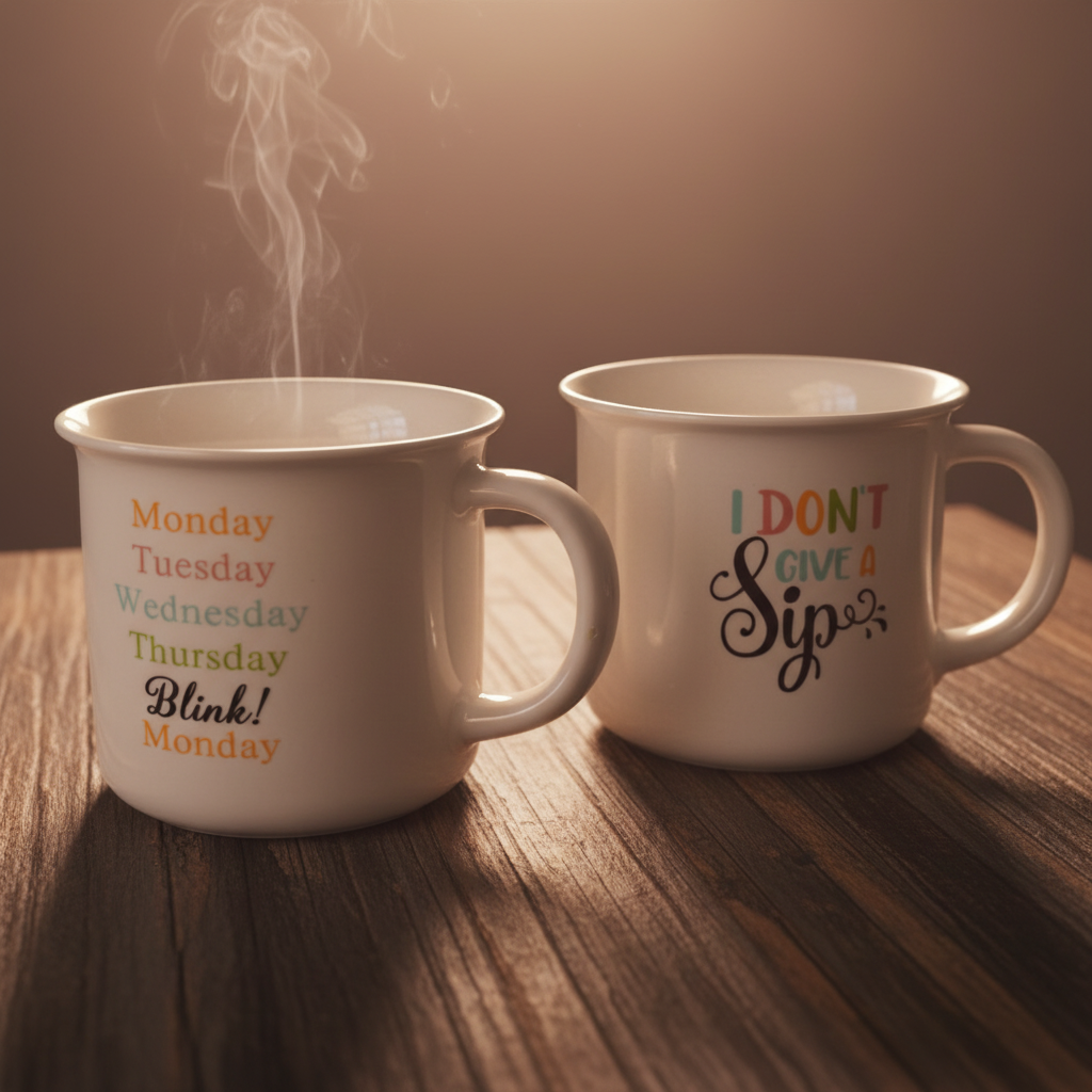 "Blink & Sip" Novelty Mug Set — Set of 2