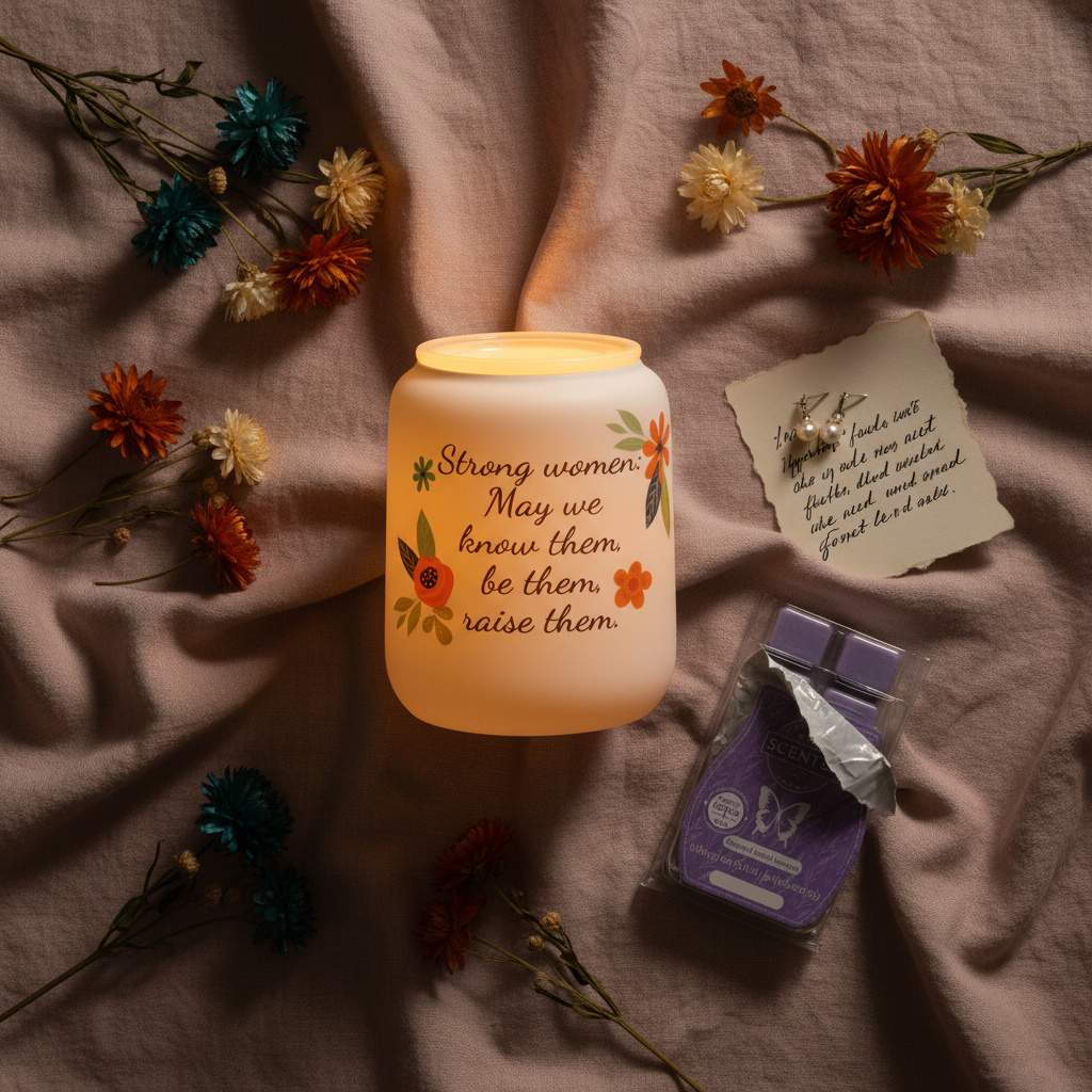 With Strength — Scentsy Large Warmer | “Strong Women: May We Know Them, Be Them, Raise Them”