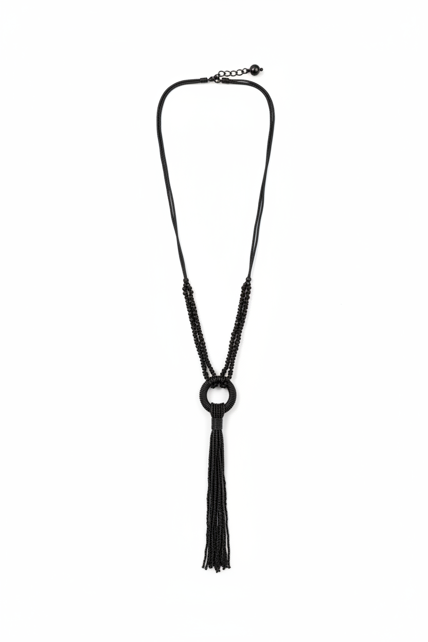 Noir Mystique Lariat Necklace