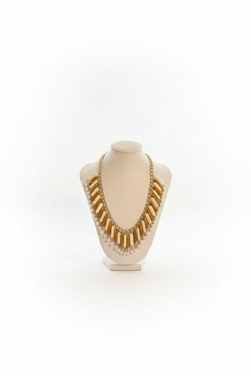 Gilded Fringe Statement Necklace