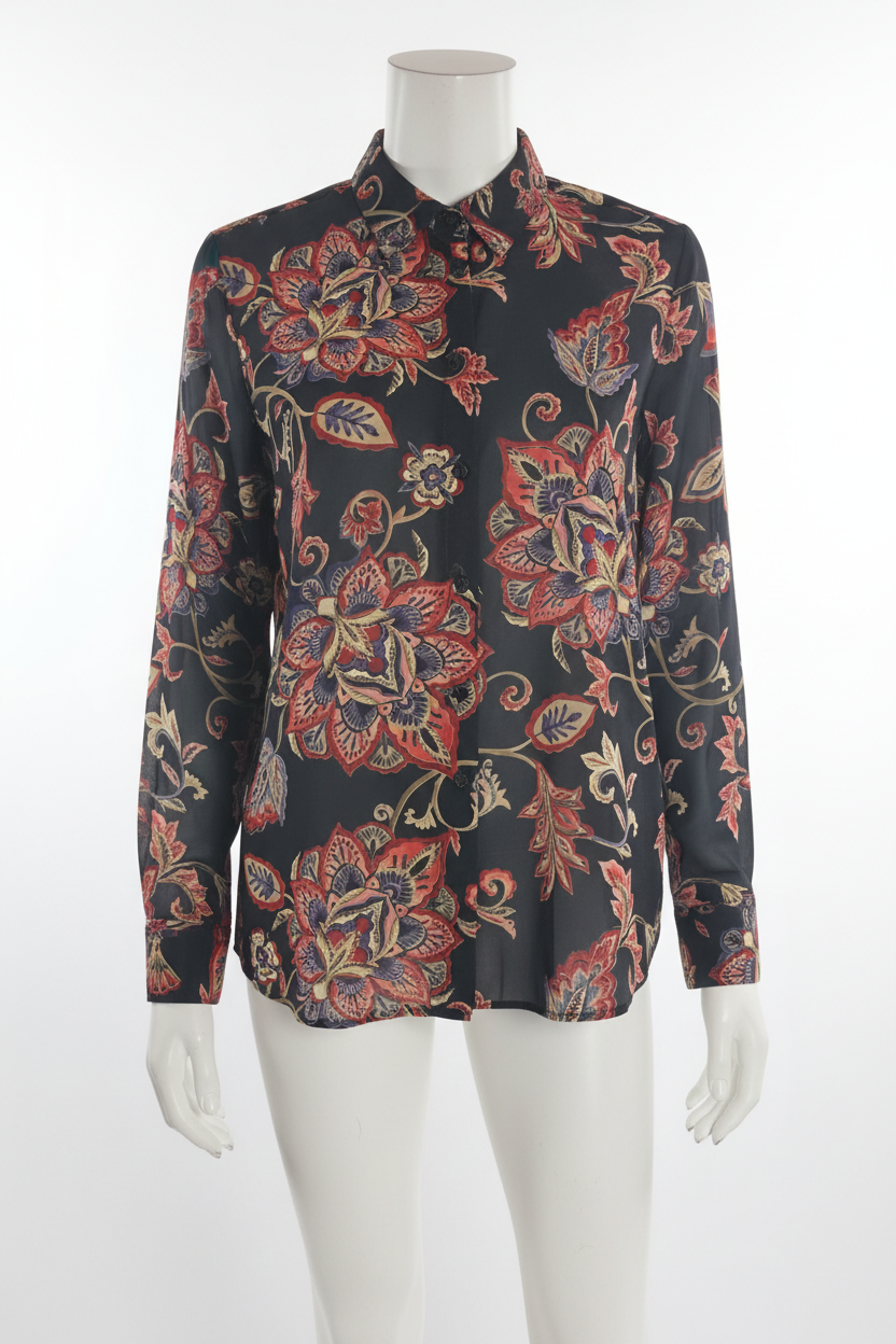 Midnight Bloom Jacobean Blouse