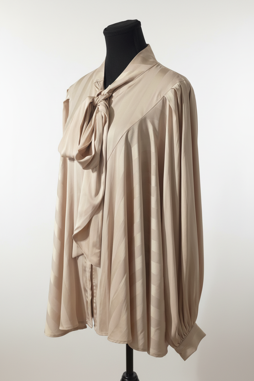 The Whispered Bow Blouse – Apricot