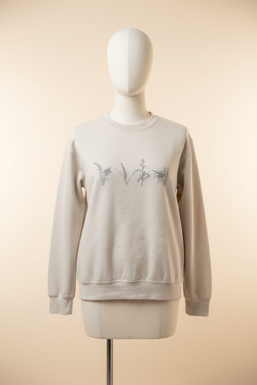 The Prairie Pullover — Botanical Wildgrass Crewneck