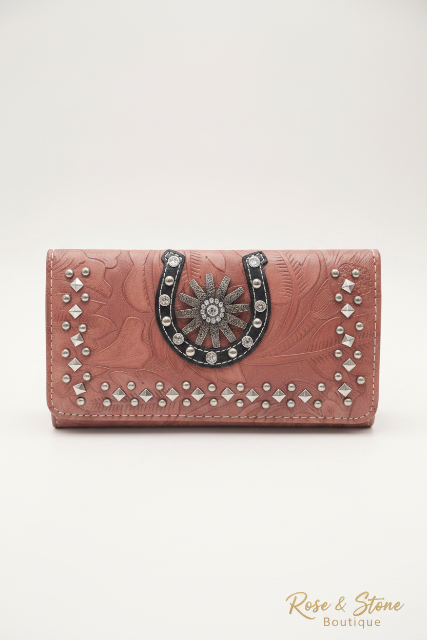 The Dusty Trail Wallet — Horseshoe Concho Bifold