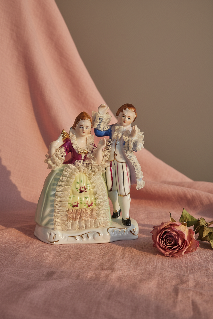 Eternally Yours — Vintage Porcelain Courting Couple Figurine