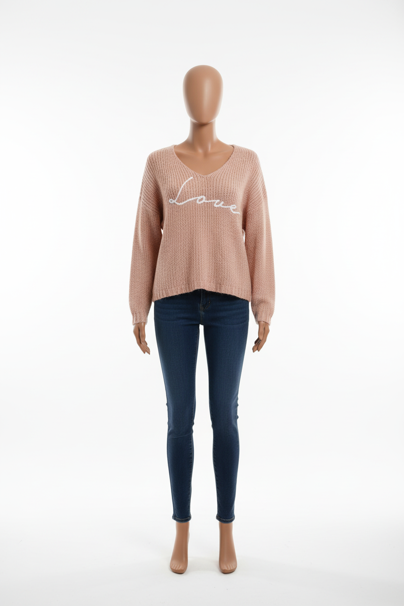 Love Script Knit Sweater