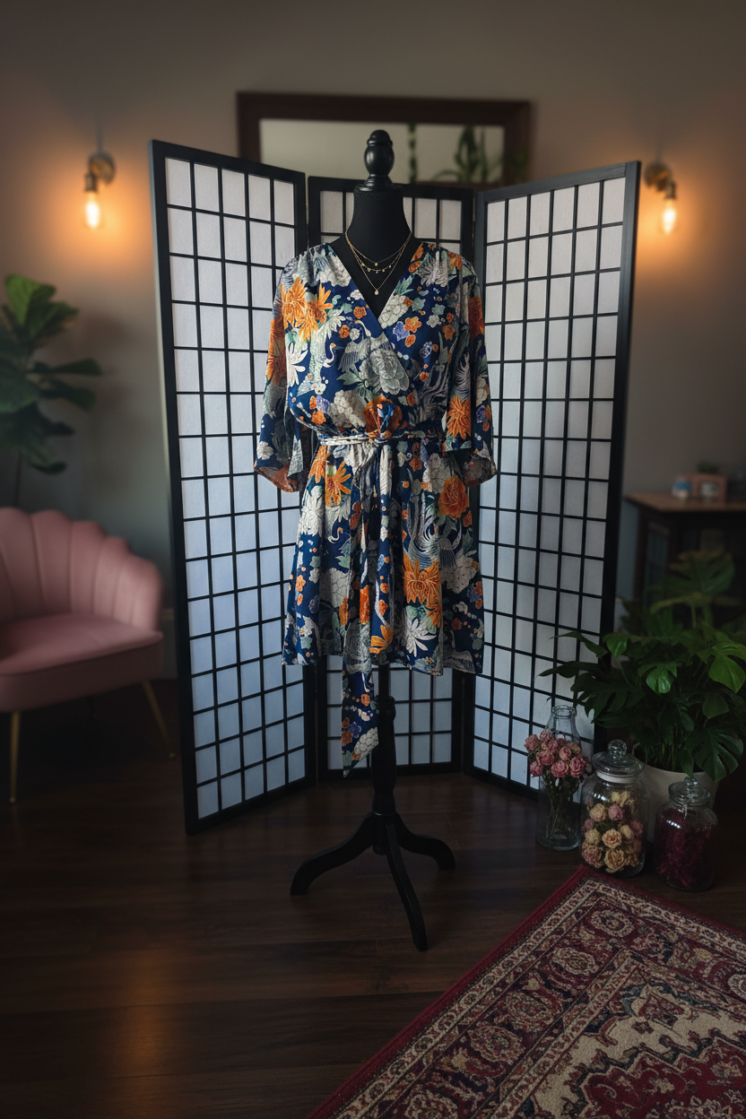 Gracefully Blooming Kimono Dress