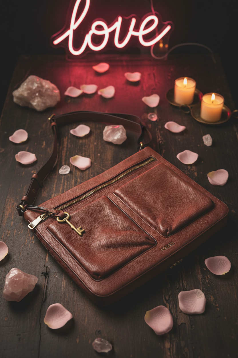The Keeper of Keys — Fossil Pebbled Leather Crossbody Bag