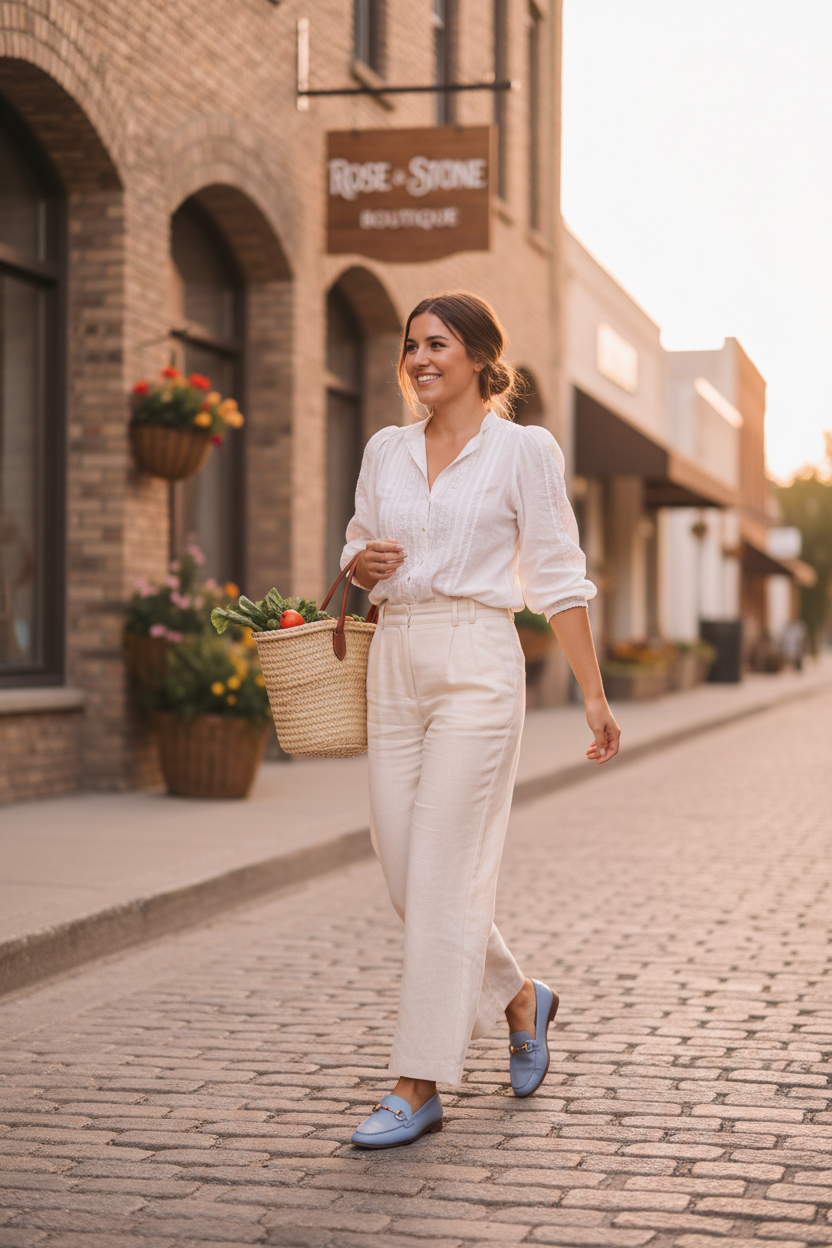 The Periwinkle Bit Loafer — Gold Hardware Flat