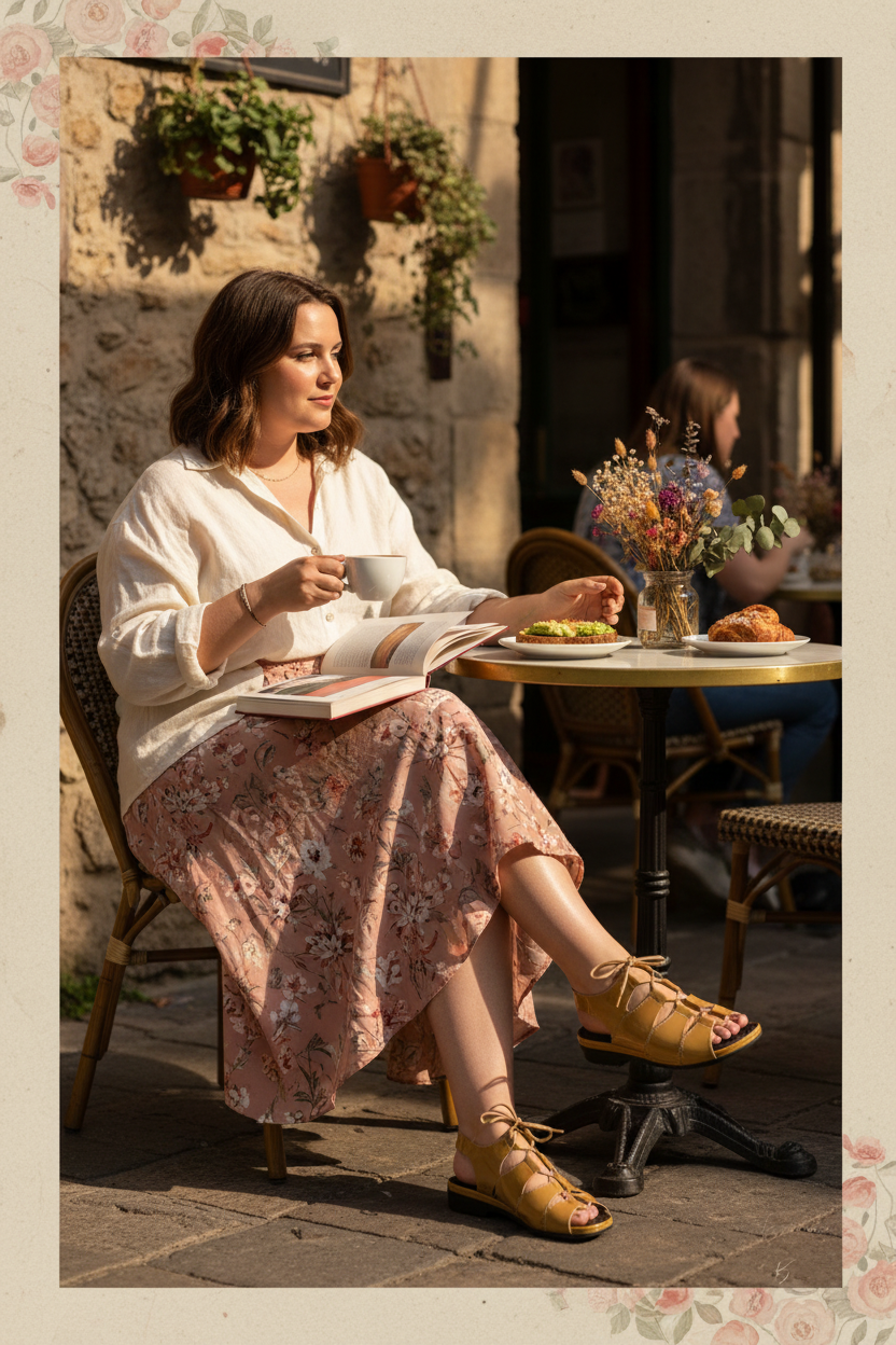 The Sunkissed Strapper — Rieker Anti-Stress Mustard Patent Lace-Up Sandals