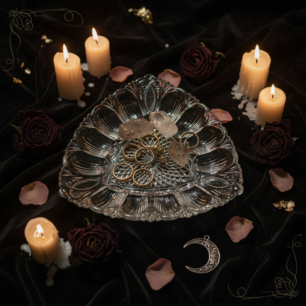 Crown & Crystal — Vintage Pressed Glass Baroque Divided Dish