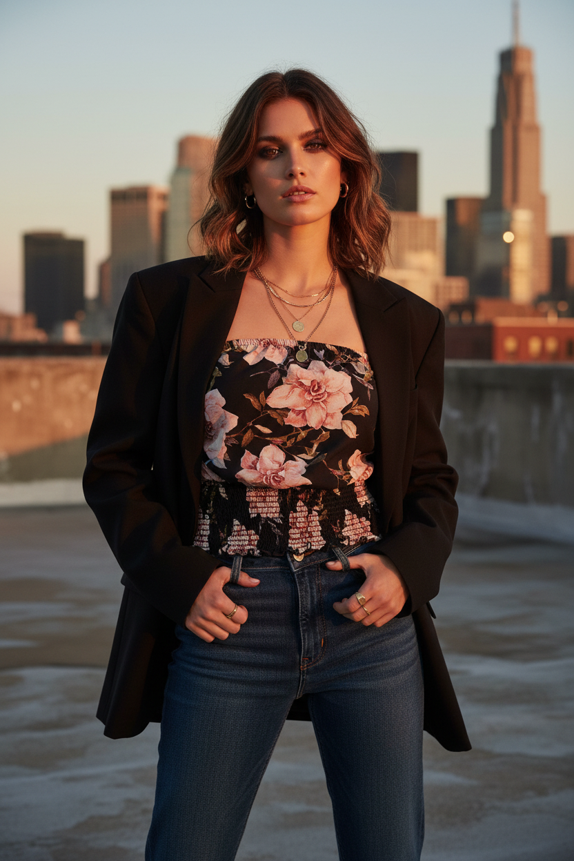 Look 3 — Edgy Urban Rooftop