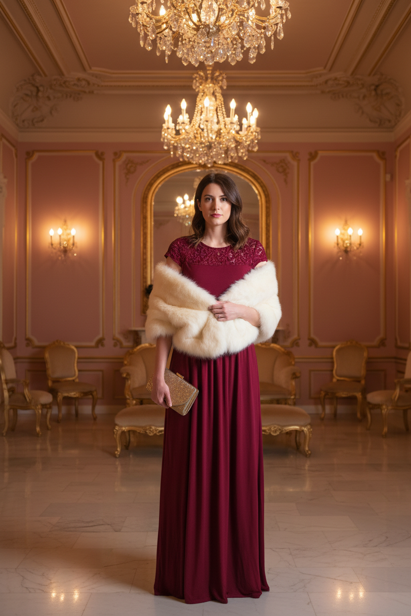 Darkly Blooming Crimson Lace Maxi Dress