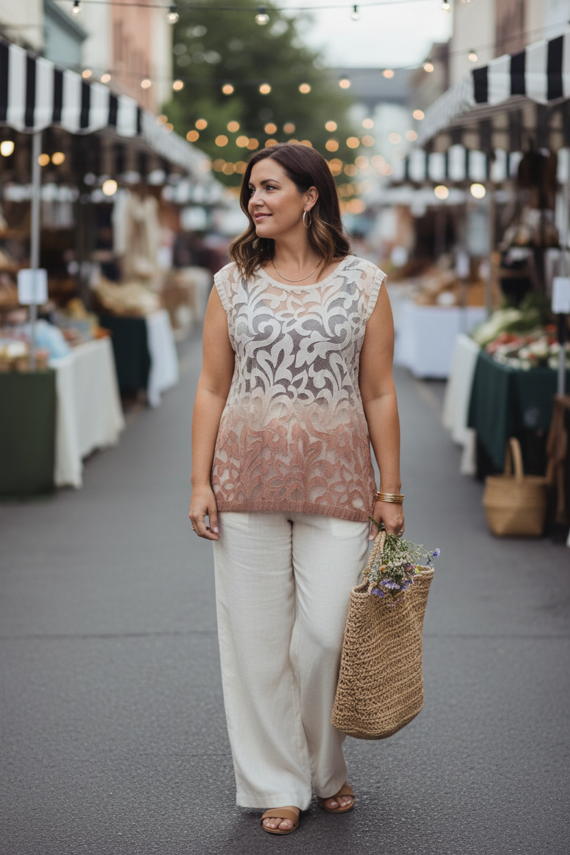 Ombré Lace Drift Top — Morning Apple