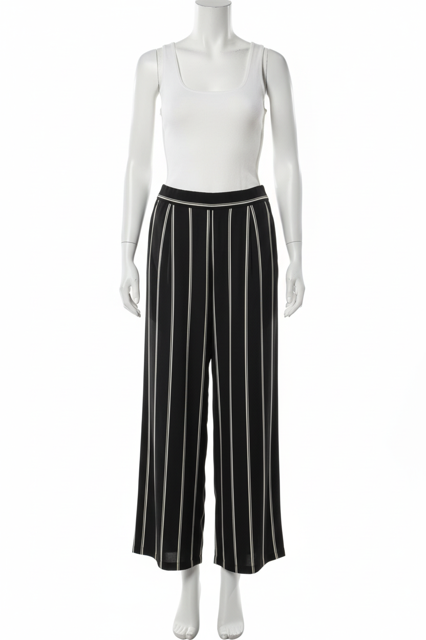 Midnight Lines — Contemporaine Pinstripe Wide-Leg Trouser