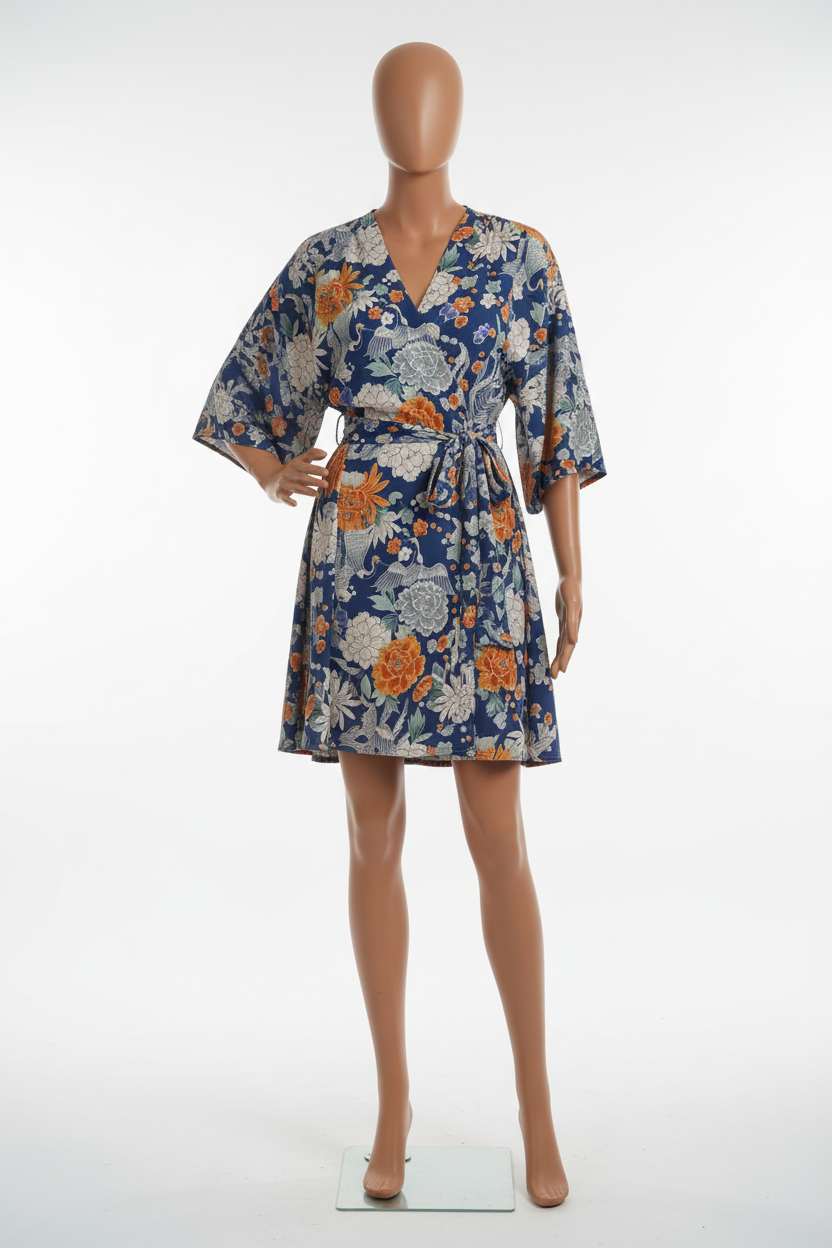 Gracefully Blooming Kimono Dress