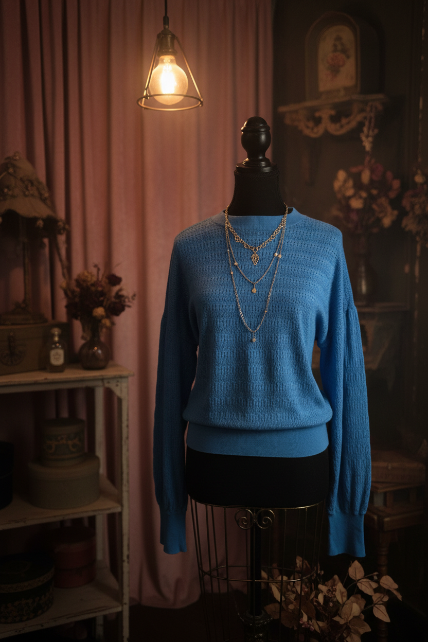 Delicately Dreaming Azure Pointelle