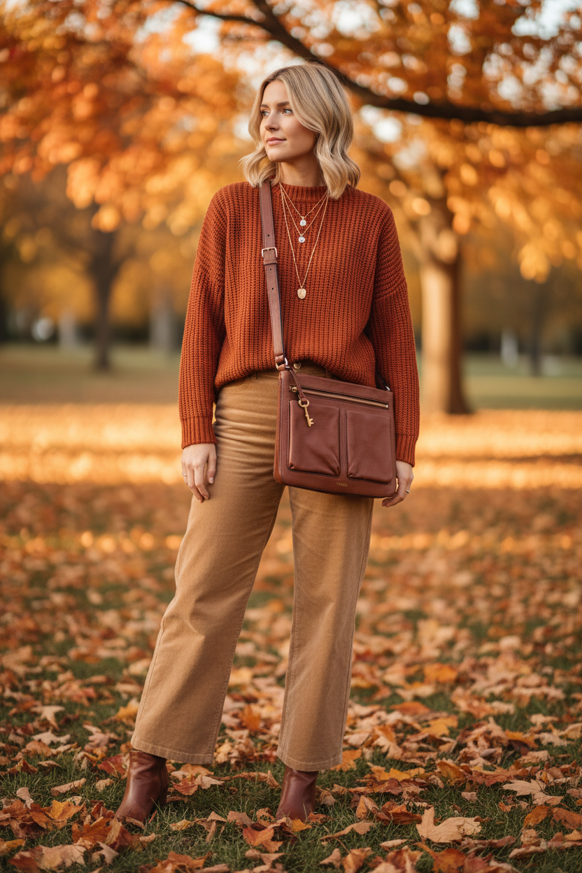 The Keeper of Keys — Fossil Pebbled Leather Crossbody Bag