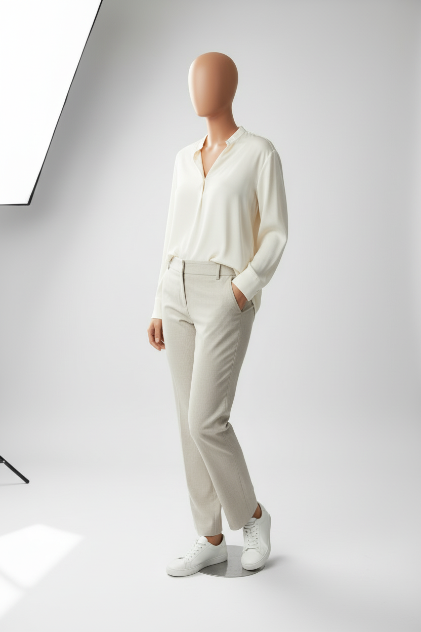 Timelessly Tailored Champagne Trousers