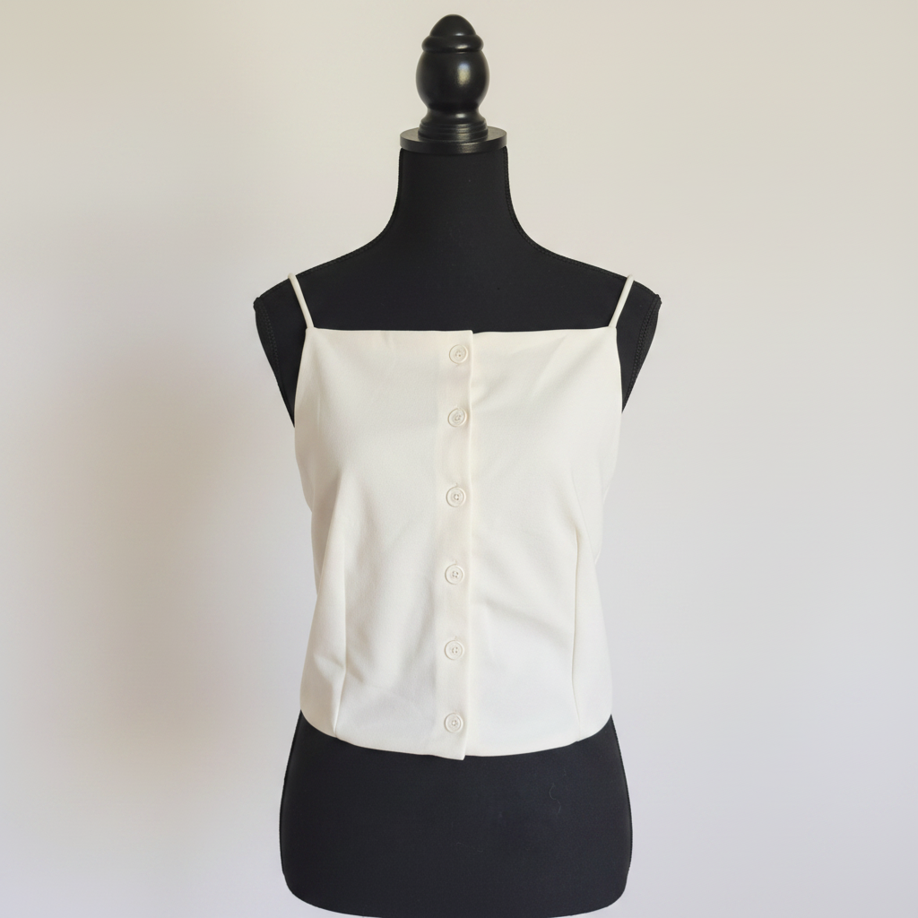 The Ivory Button Cami