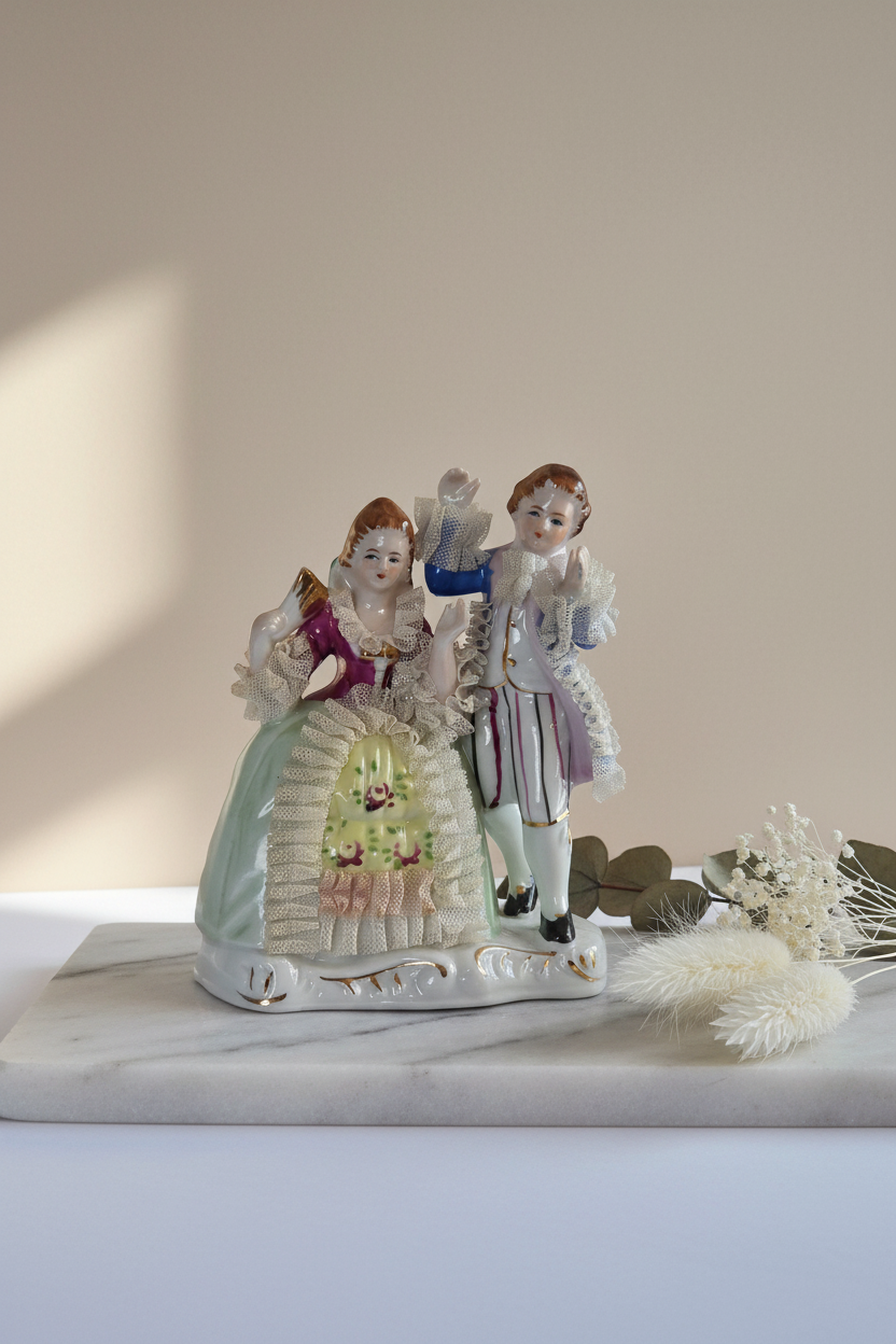 Eternally Yours — Vintage Porcelain Courting Couple Figurine