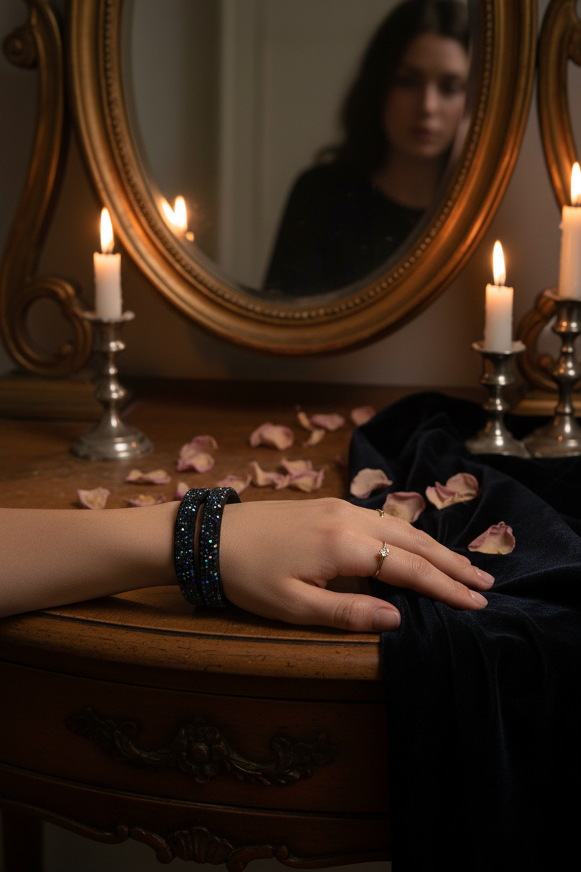 Midnight Constellation — Origami Owl Double Wrap Crystal Bracelet