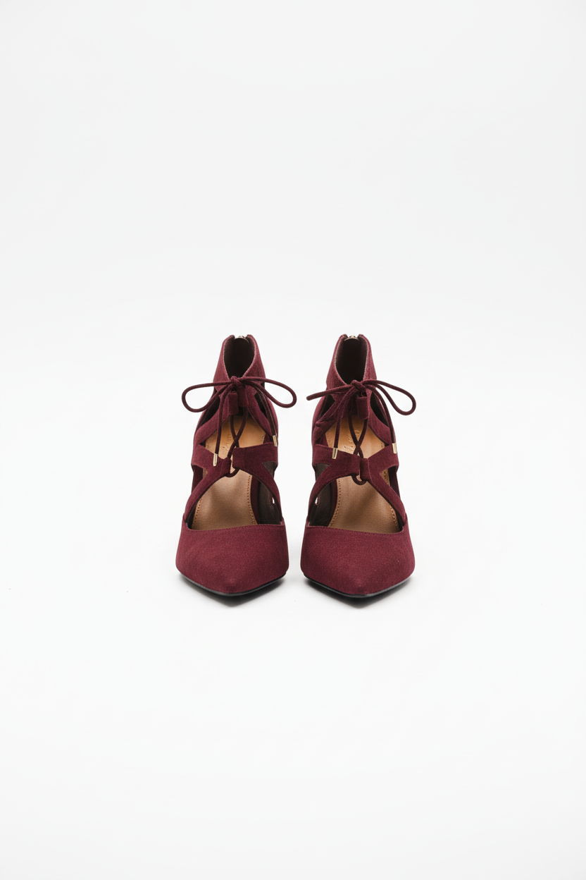 Bordeaux Lace-Up Heels