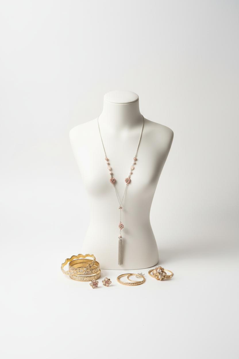 Blushing Petals Lariat Necklace