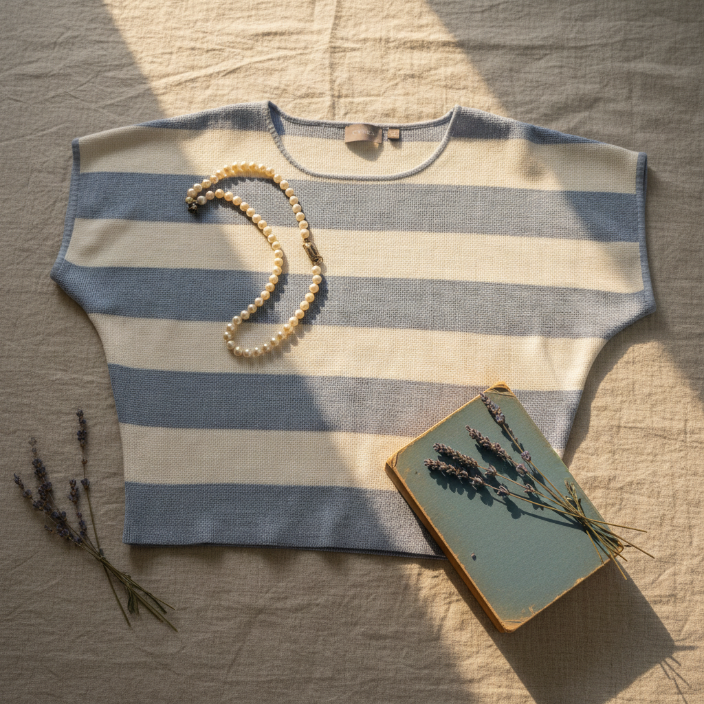 The Shimmer Shore — Cyrus Stripe Knit Batwing Top